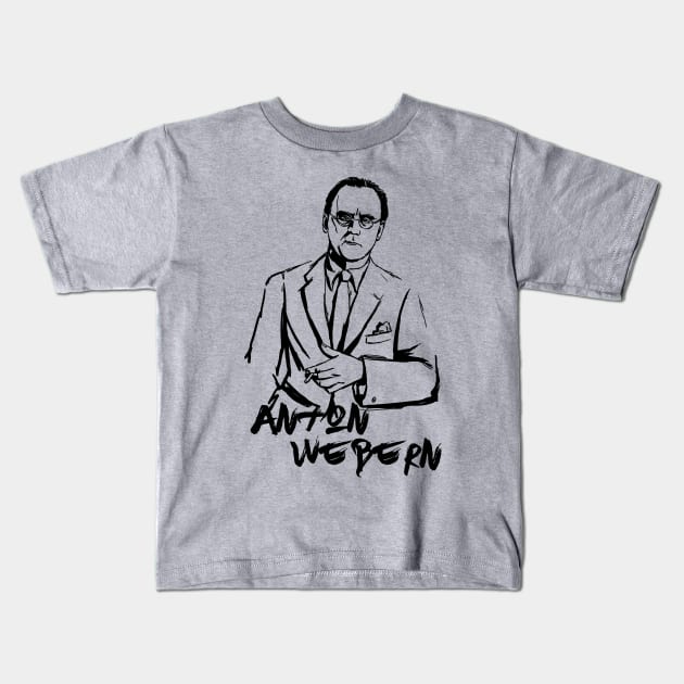 Anton Webern Kids T-Shirt by Erena Samohai